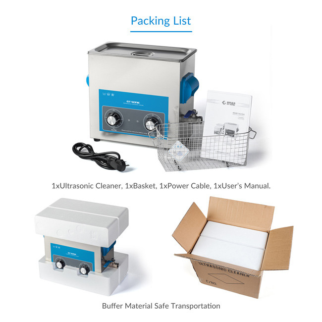6L Laboratory Manual Ultrasonic Cleaner 40kHz 150W With Drain Valve SUS304