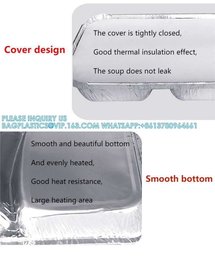 3 Compartment Aluminium Foil Food Container With Clear Dome Lid Custom Alu Foil Containers Disposable Tableware
