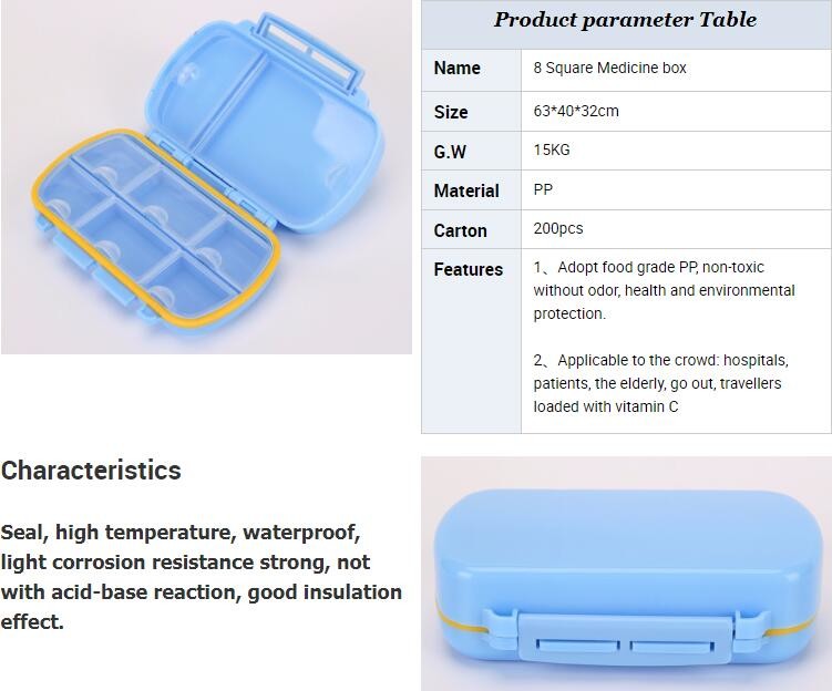 28 compartment column shape plastic pill storage box with pill crush box, Conventional eco-friendly 4 grids plastic trav
