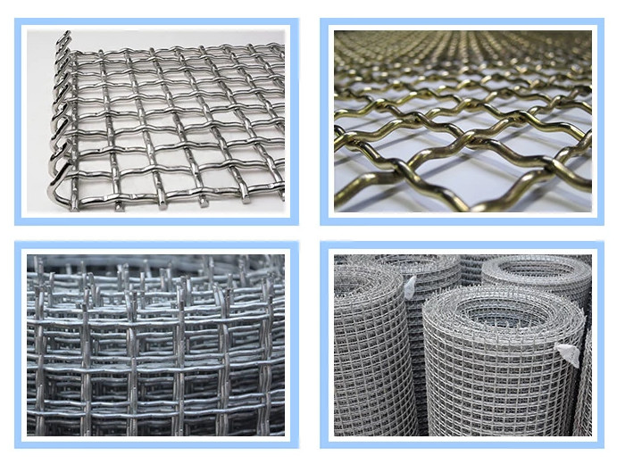 Double 1m Stainless Steel Crimped Wire Mesh Bright Silver