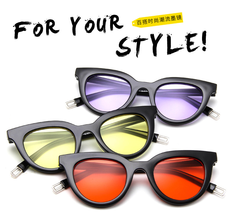 UV400 Round Women Retro Ladies Oval Sunglasses Acrylic Lens