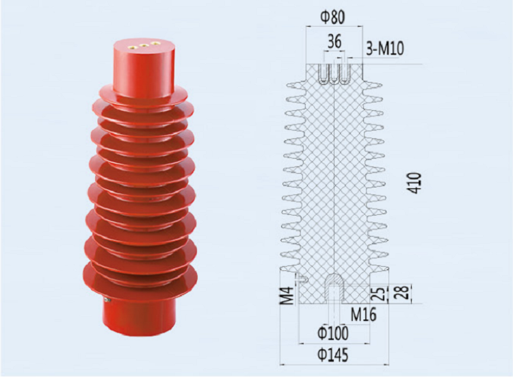 35KV Busbar Standoff Insulators Post Electrical Epoxy Resin Insulation Sensor