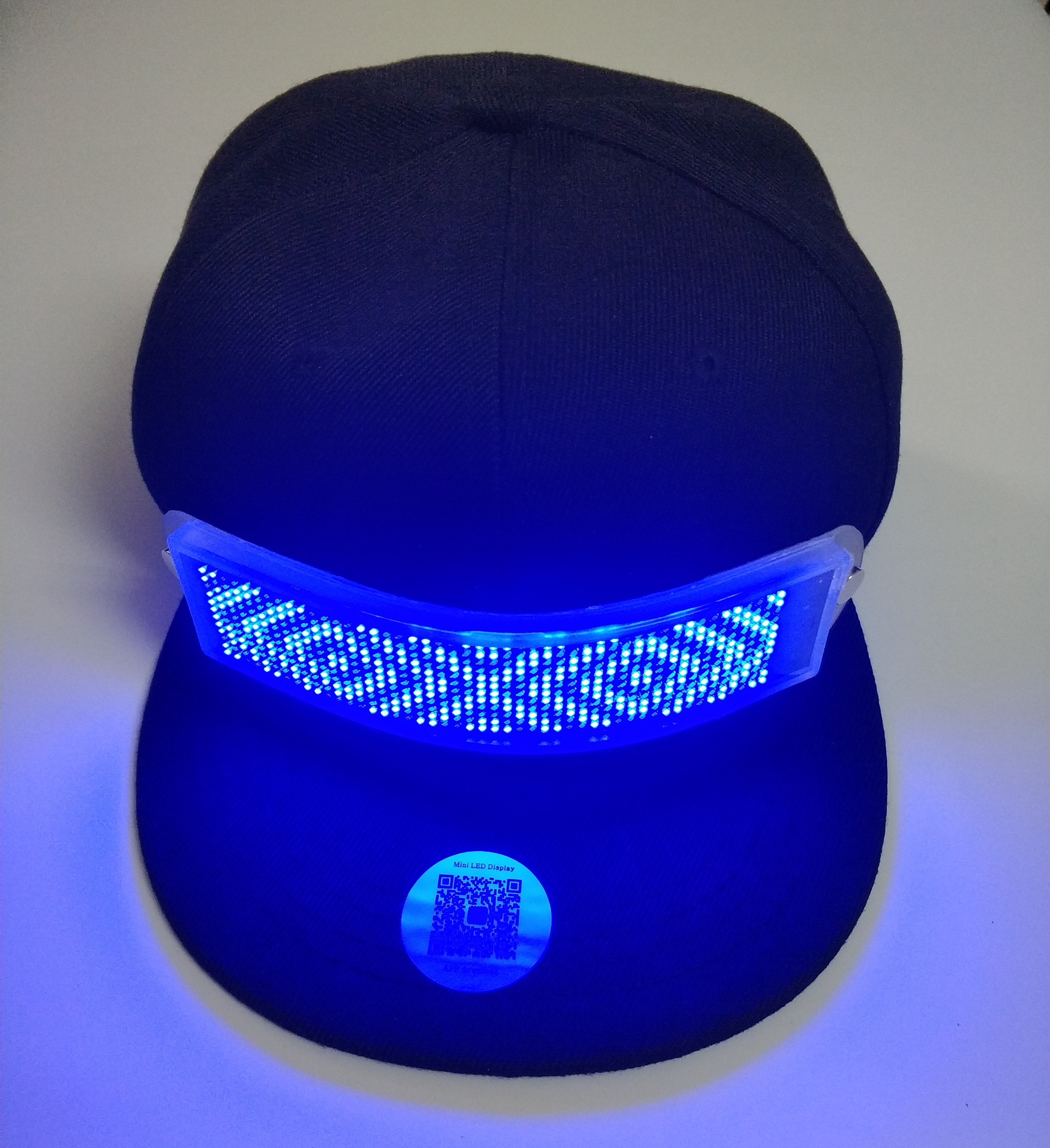 wholesale advertising LED gift rechargeable LED message cap for promotional LED Light up bluetooth hat setup by phone