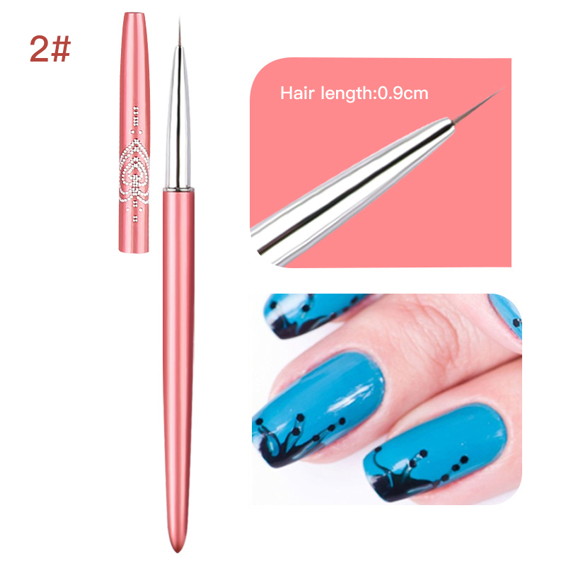 Metal Handle Triangle Nail Gel Paint Brush 12pcs Set Nail Polish Brush