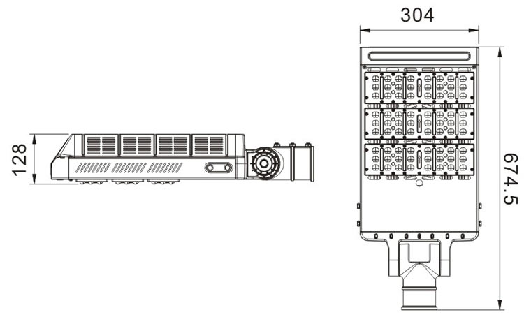 90W LED Street Light Size