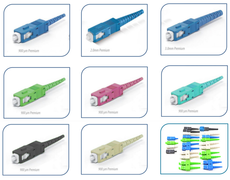 SC APC Fiber Optic Connector 0.9mm 2.0mm 3.0mm