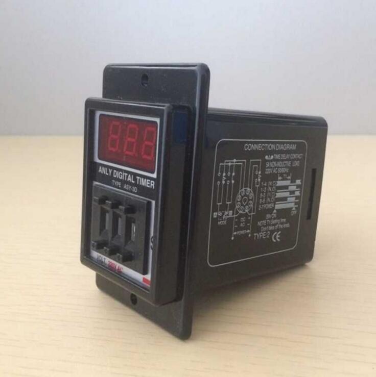 ASY-3D AC220V Power ON Delay Timer Time Relay 1-999 Seconds & Base
