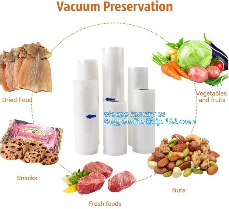 vacuum sealer storage bag Heat seal laminated transparent vacuum plastic food packing bags for sausage, BAGPLASTICS. BAG