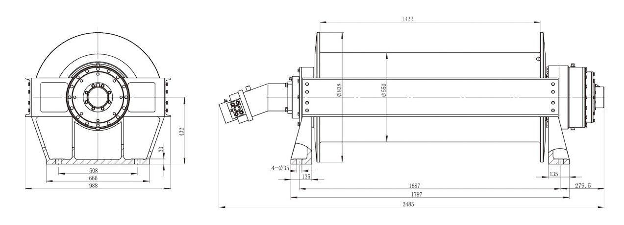 16ton/35300lbs hydraulic anchor winch factory for bulldozer