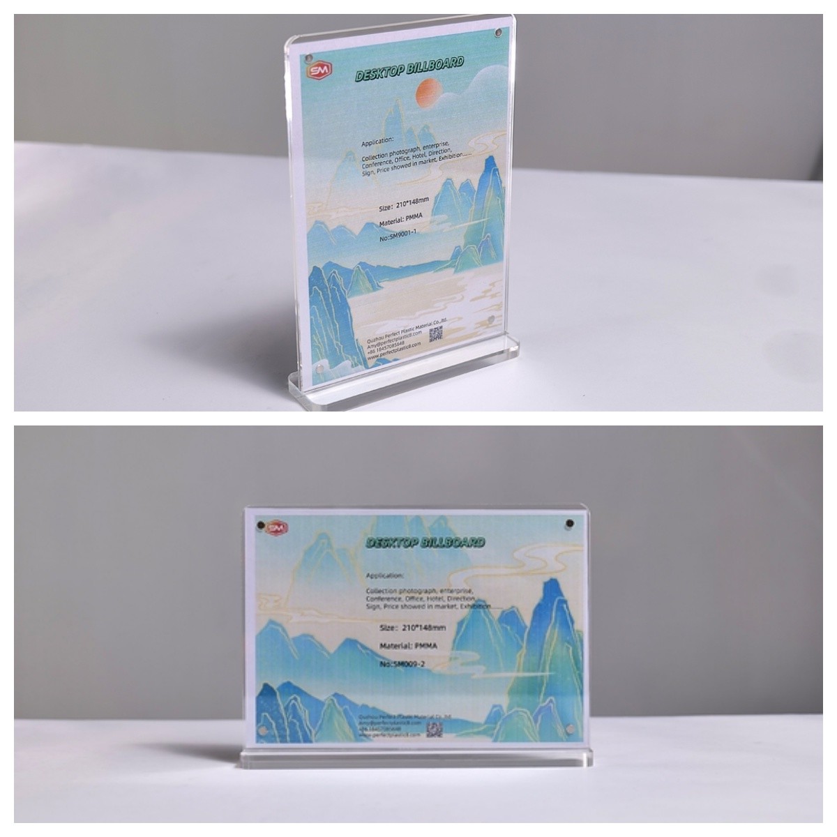 Vertical Design 10x15cm T Shape Acrylic Sign Holder