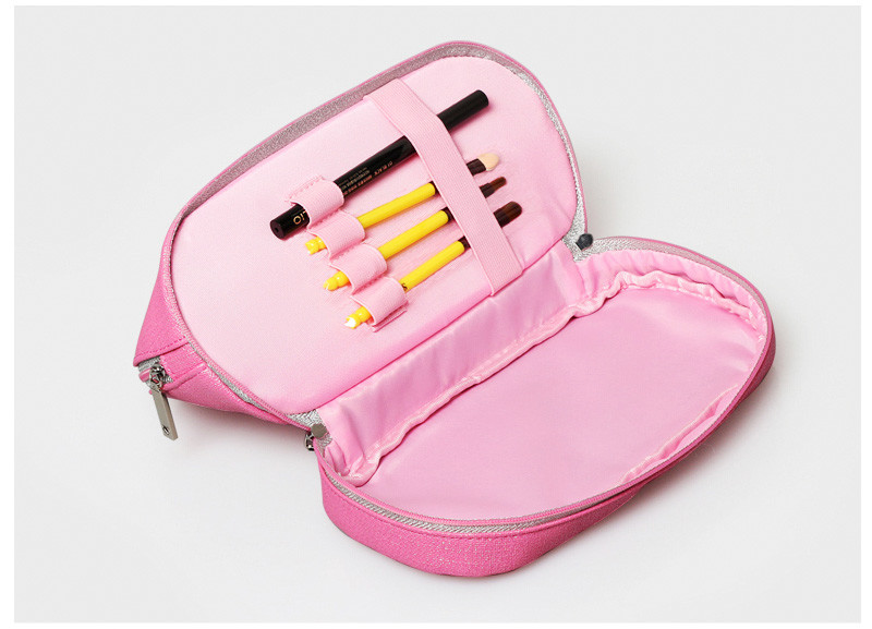 Double Layers Waterproof Travel Women PU Makeup Bag
