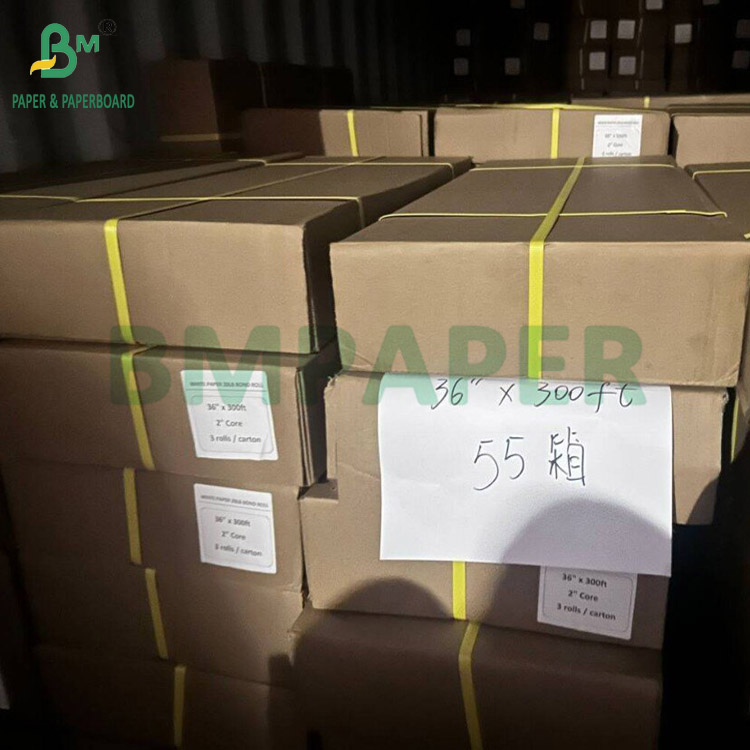 20lb Bond Paper On 2" Core For CAD Printing On Wide Format Ink Jet Printers
