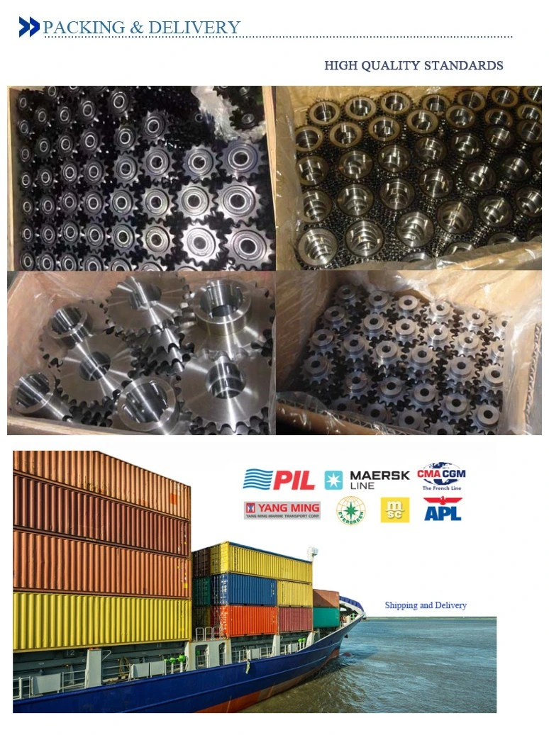 Professional Industrial Stainless Steel Sprocket Roller Chain Sprocket Blacken Steel Chain Wheel Sprocket