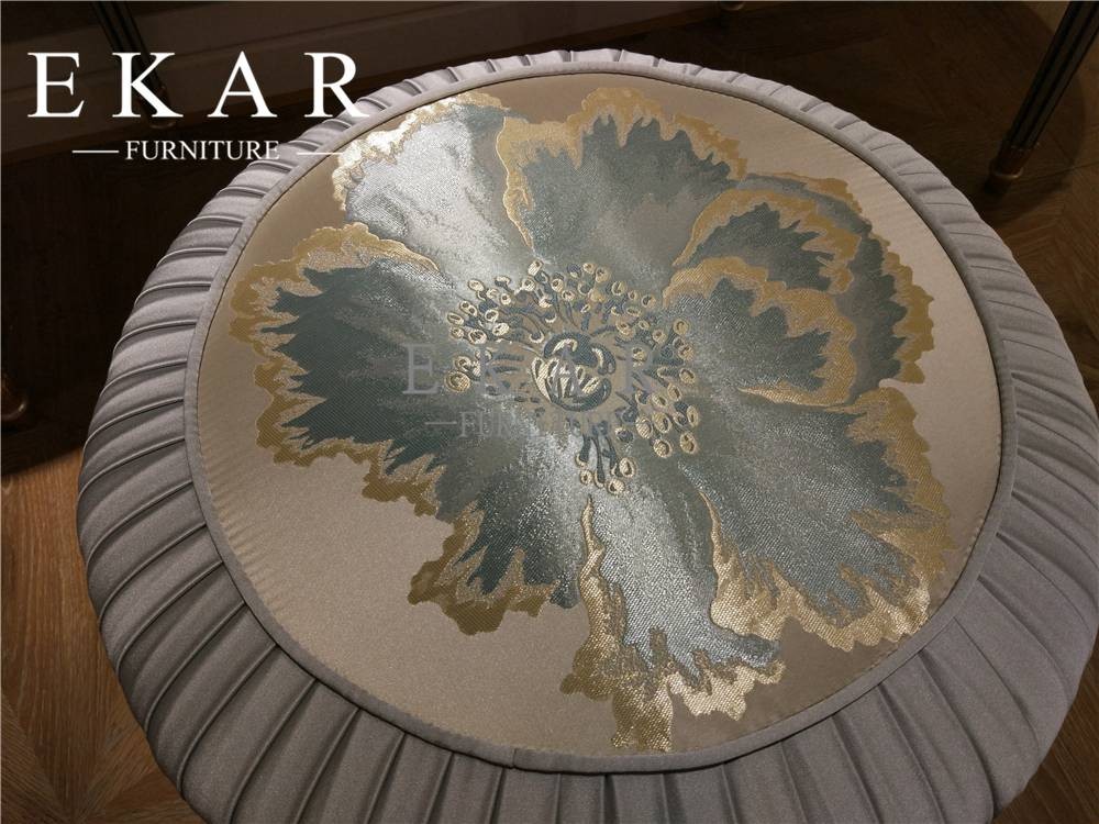 Aristo Party Beautiful bedroom Furniture Small Round Stool Wooden Fabric Dressing Chair