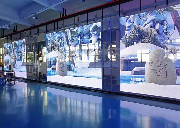 3.91mm Indoor Glass Transparent LED Video Wall 800w 1000x500mm
