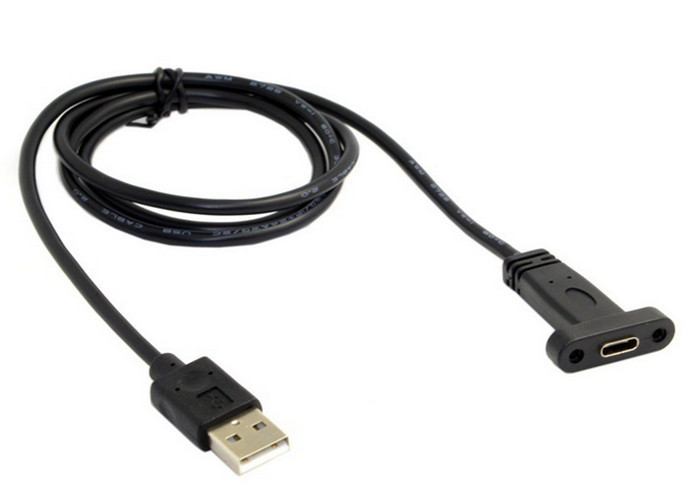 3ft Mount pannel USB 3.1 Type C Female to USB 2.0 A Male Macbook Tablet Mobile Phone Data Cable