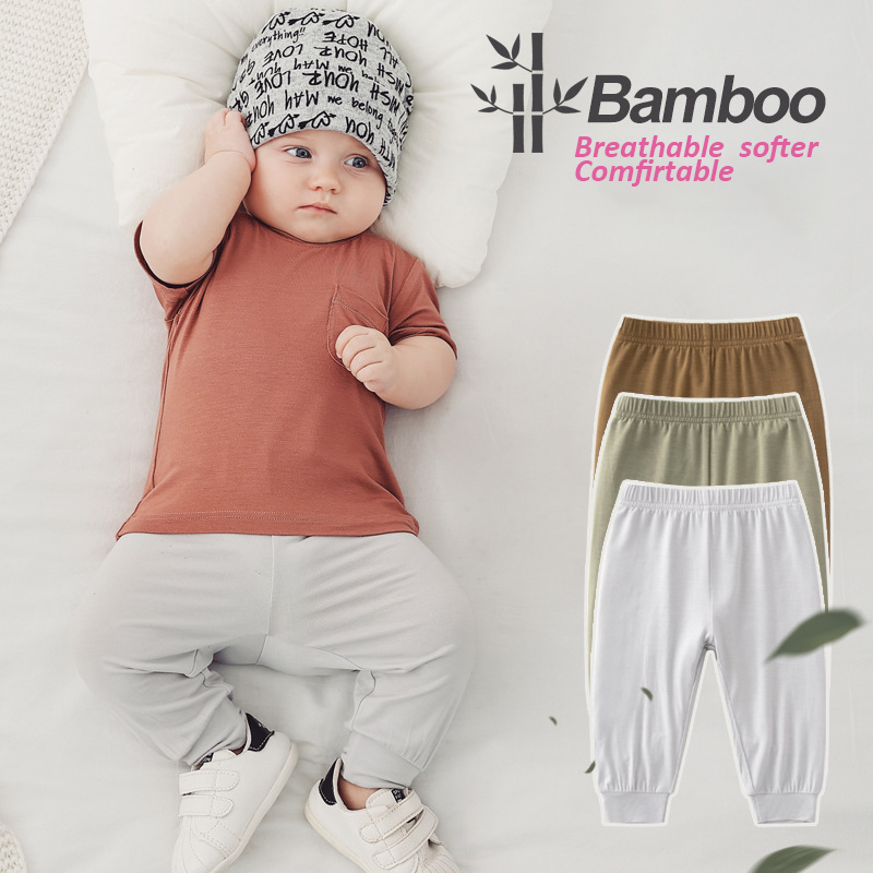 Infant toddler baby clothes bamboo fiber pants Leggings Newborn Baby kids jogger Bottom Pants unisex baby pants