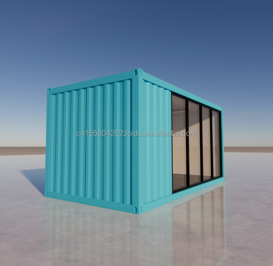 Outdoor 20ft Prefabricated Steel Structure Home House Container Flat Pack Houses Made of 50/75/100mm Wave Sandwich Panel