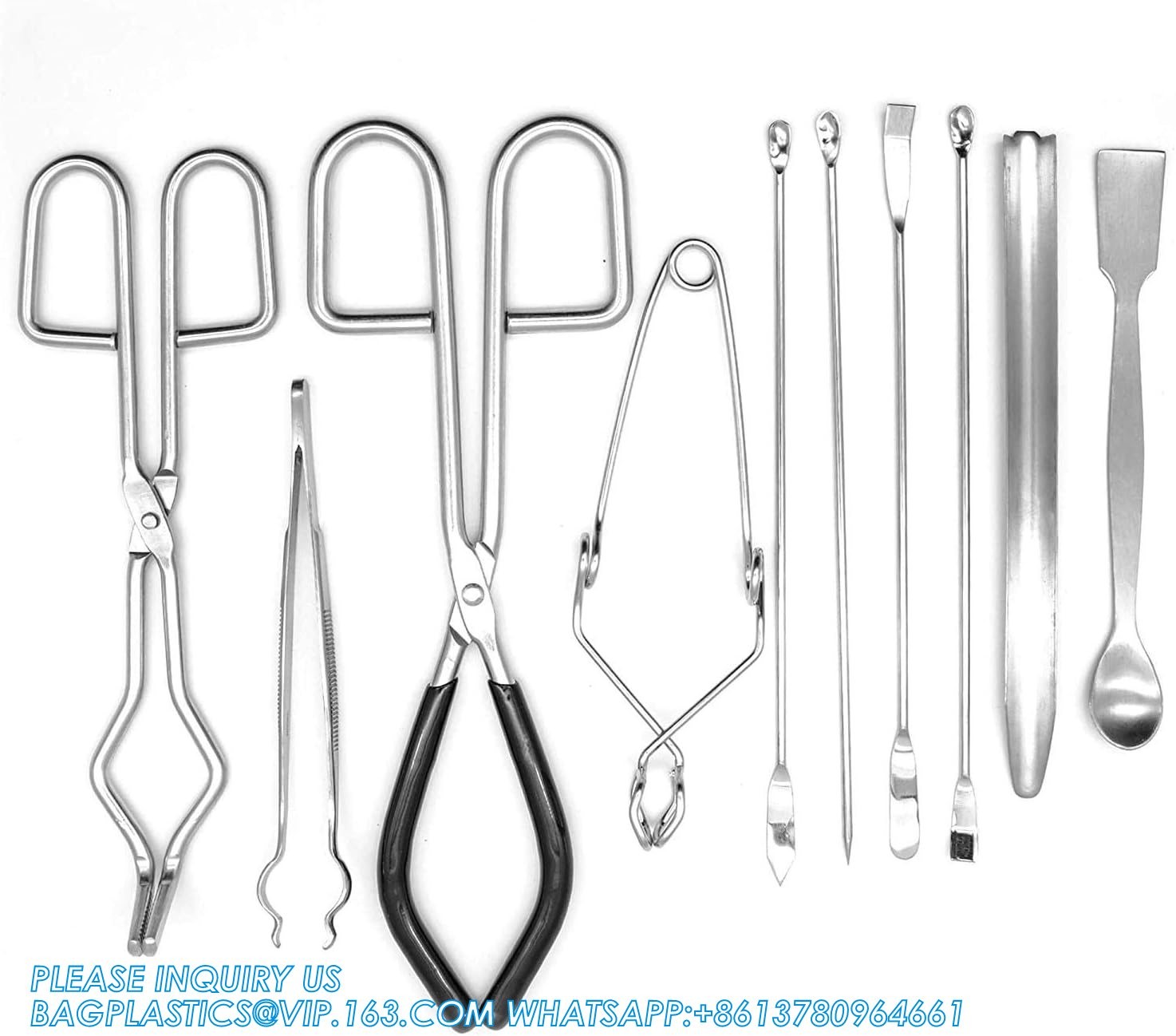 Labwares Essential Lab Tools Starter Pack - Crucible Beaker Tongs Lab Spatula Scoop Spoon Test Tube Clamps Sterilizer