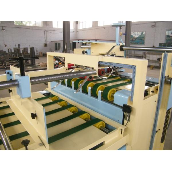 Blue Color Carton Folder Gluer Machine / Corrugated Box Gluing Machine