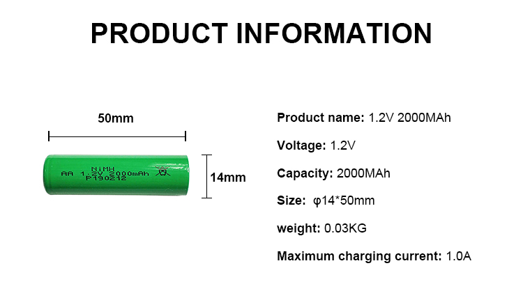 Rechargeable Ni-Mh 1.2v 2000mah Battery Fast Charge Storage Type