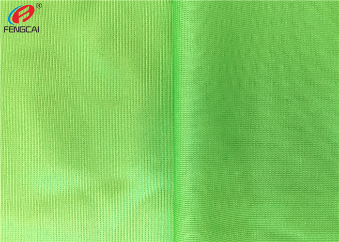 Warp Knitted Polyester Tricot Knit Fabric Shiny Dazzle Fabric For Jerseys Green Colour