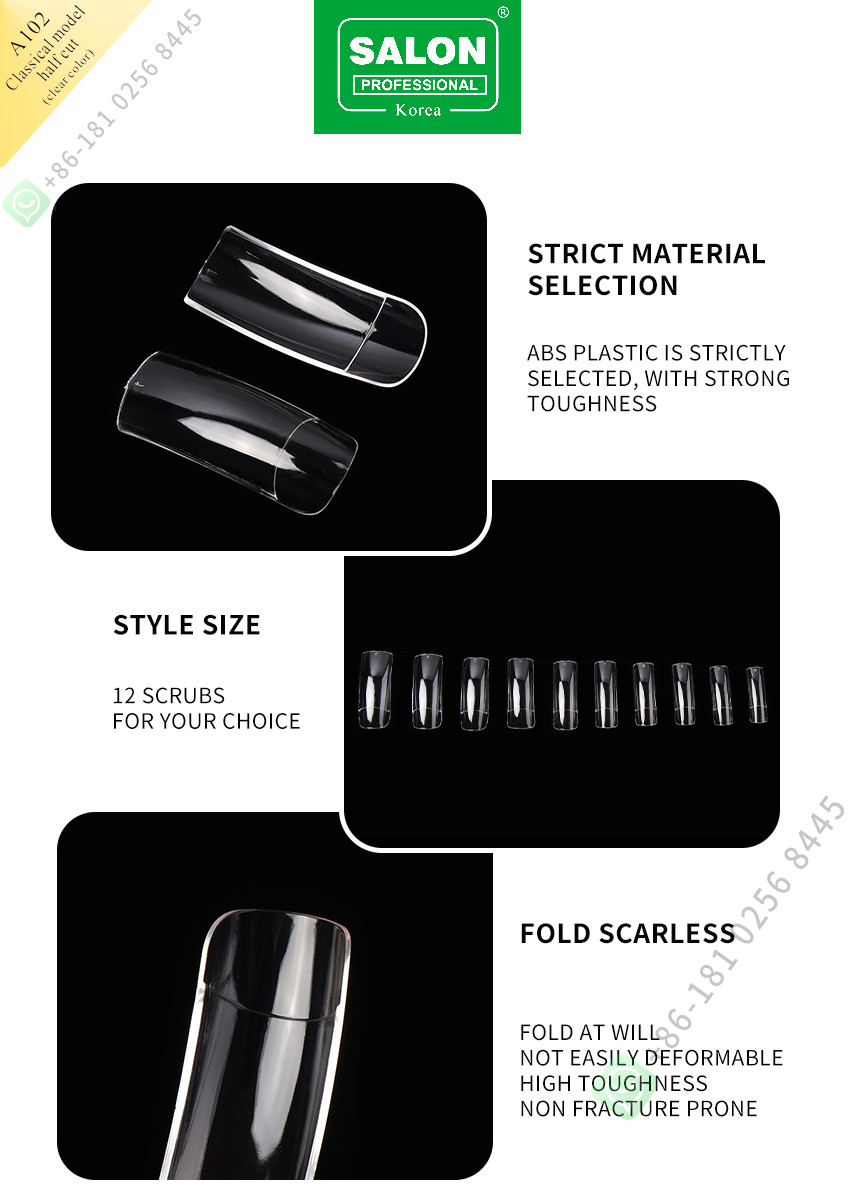 Salon Professional Nails Clear Color Full Cover False Nails For Nail Extension 500pcs/Box