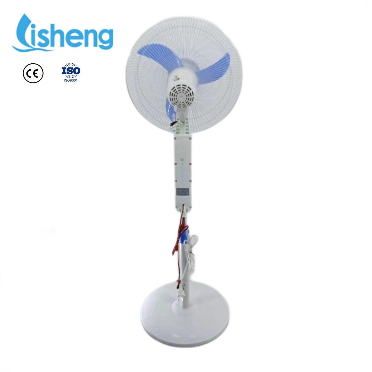 16 Inch 12V BLDC Motor Rechargeable Solar Fan 18V 15W Plastic Material