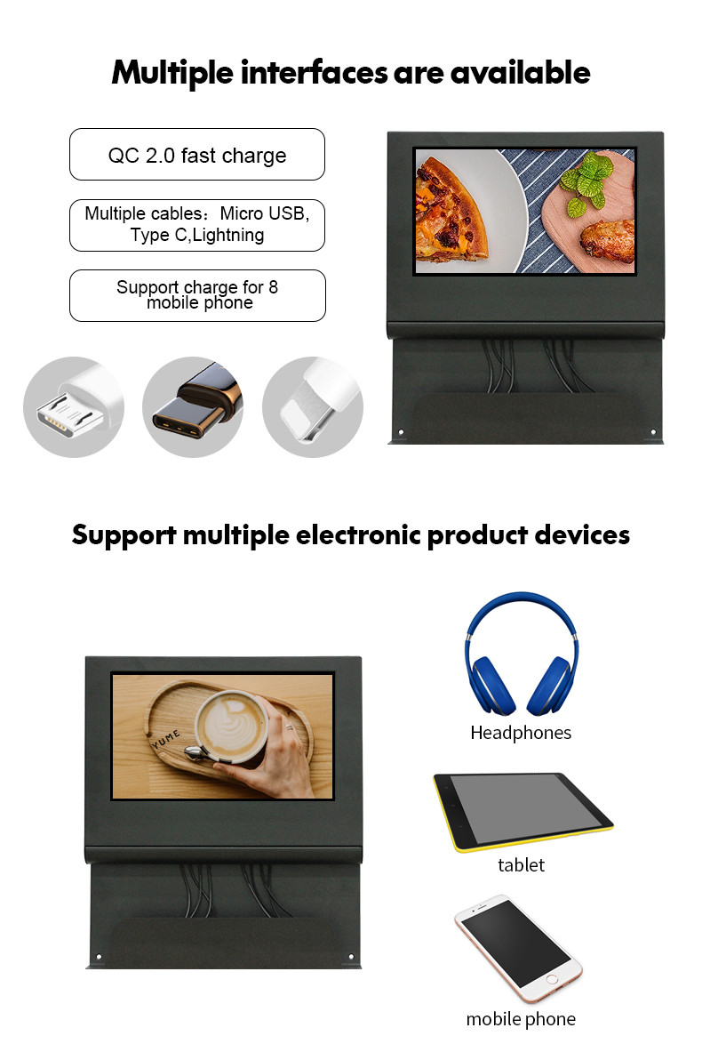15.6" Wall Mount Mini Advertising Digital Signage With Smartphone Charging Station