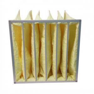 Buy cheap Yellow Color Chemical Resistance F9 Aluminum Frame Bag Filter / Pocket Air Filter product