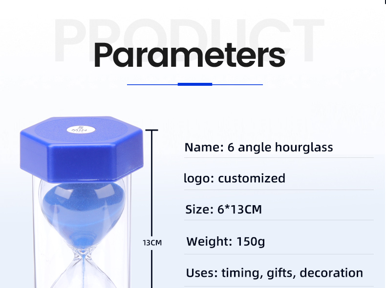 Kids Sand Timer Hourglass Plastic Hexagonal Hourglass Free Sample