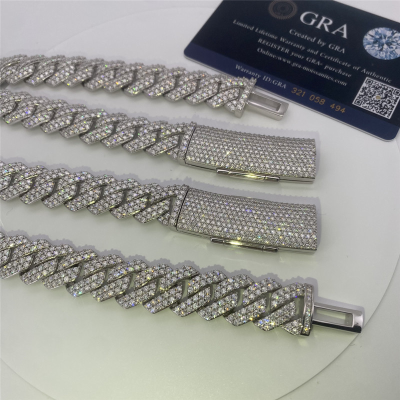 Men's Jewelry Moissanite Cuban Link VVS1 D Inlaid Cuban Link Bracelet
