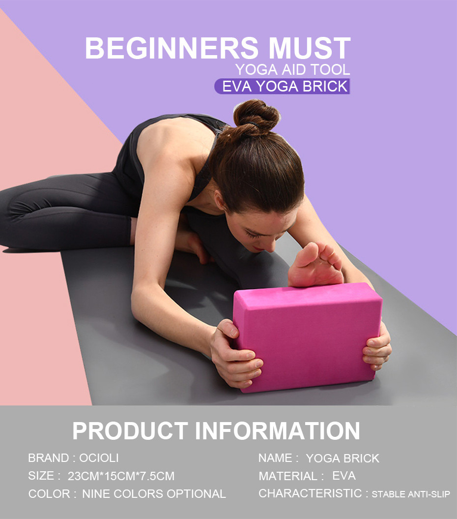 Customized Yoga Exercise Blocks EVA Foam Yoga Blocks Stretching Aid Gym Pilates