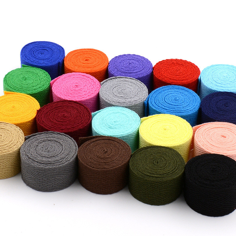 20mm*50y Herringbone Woven Cotton Ribbon For Garment Accessories Webbing