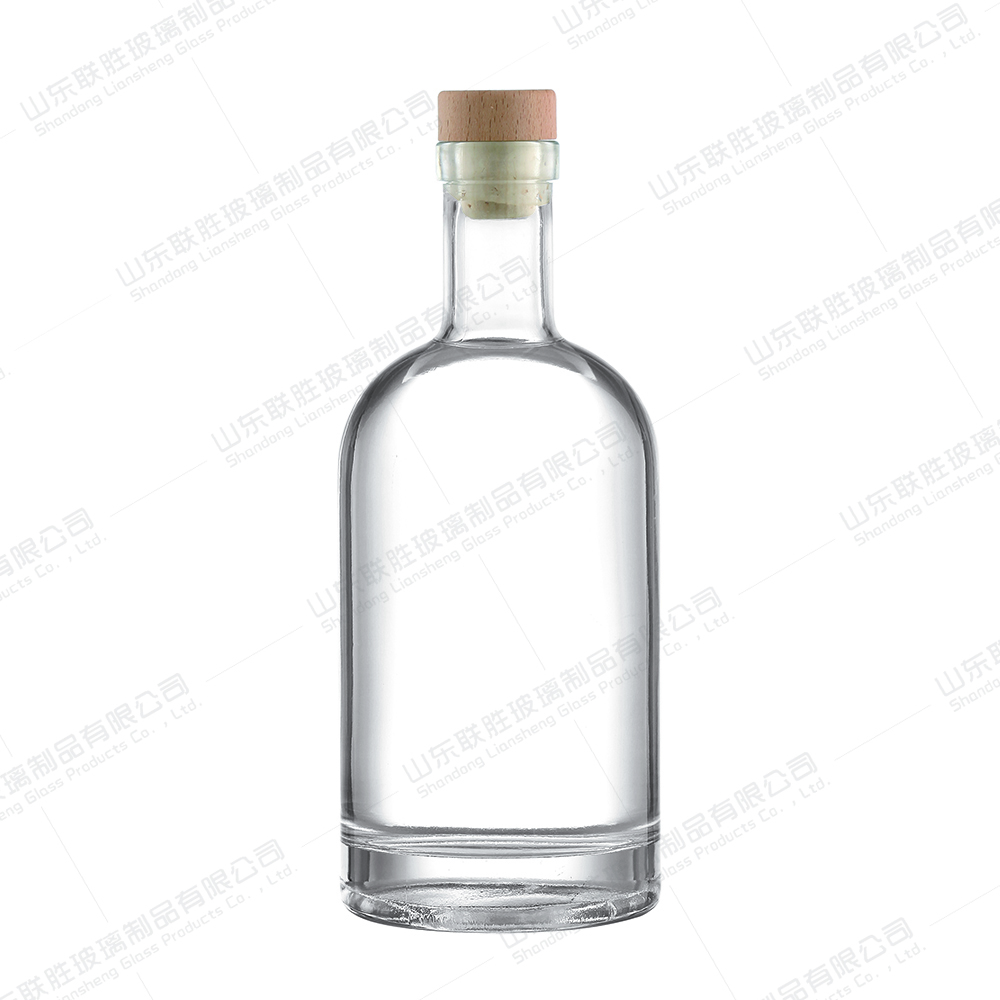 Customized 500ml 750ml Clear Empty Glass Bottle for Vodka Gin Rum Tequila Whisky Brandy