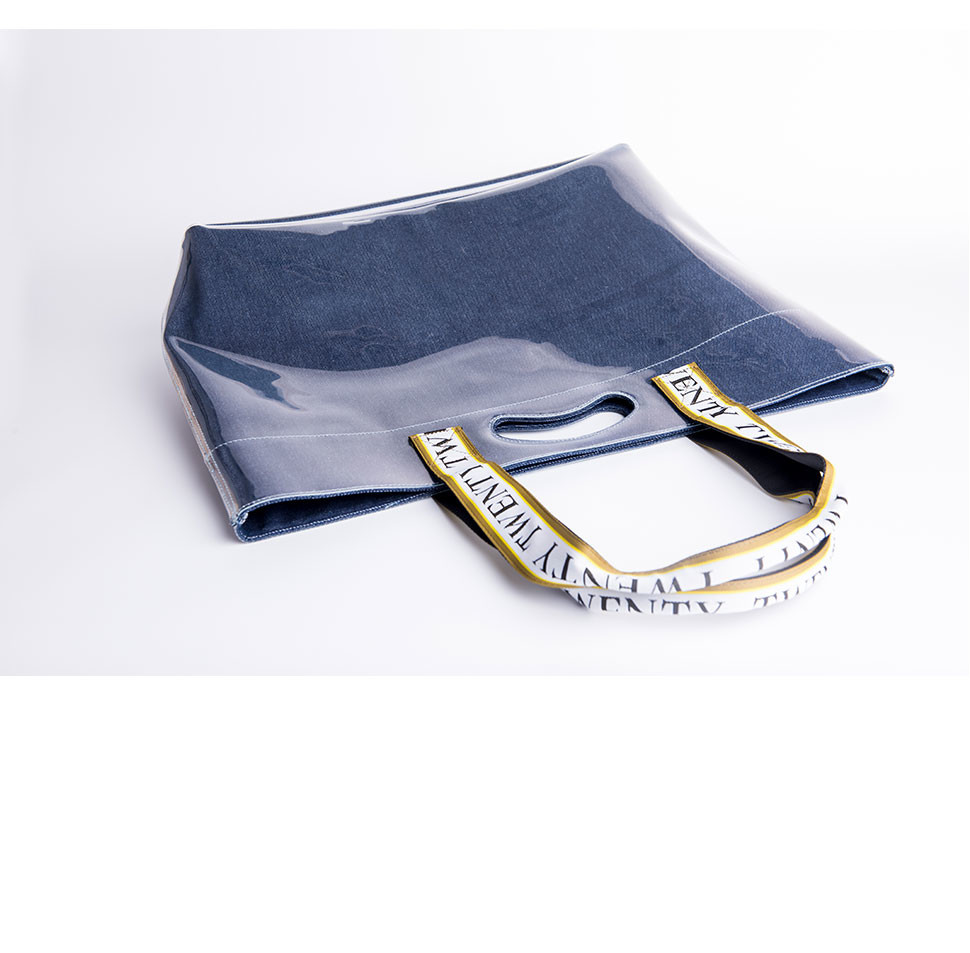 TPU Shopping Shoulder Denim Bag Two Layers