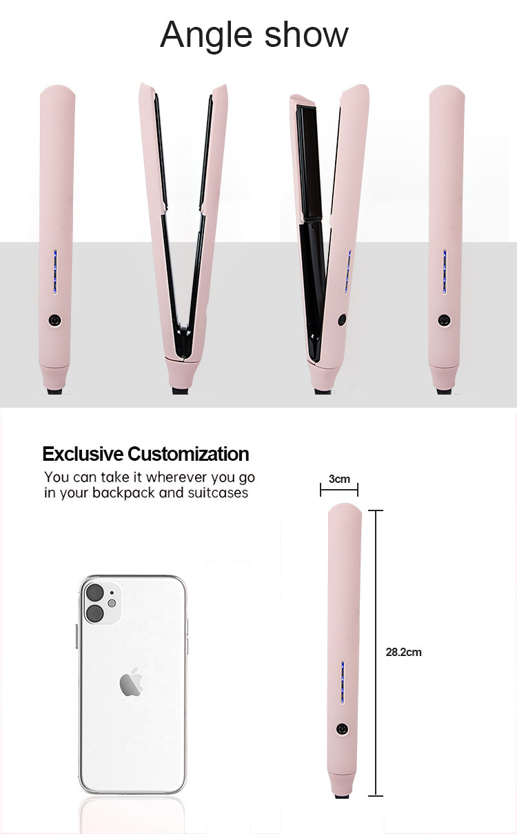 55W 2 In 1 Ceramic Tourmaline Ionic Flat Iron Hair Straightener Curler LED Display