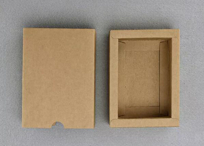 Rectangular Small Kraft Paper Gift Box , 350g Kraft Paper Drawer Box Customized Color