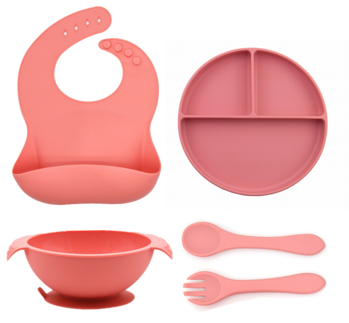 Multi Colors Durable Silicone Bowl Set Soft Flexible For Baby Feeding
