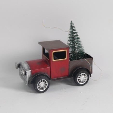 Indoor / Outdoor Metal Christmas Decoration Car Attached To Christmas Tree