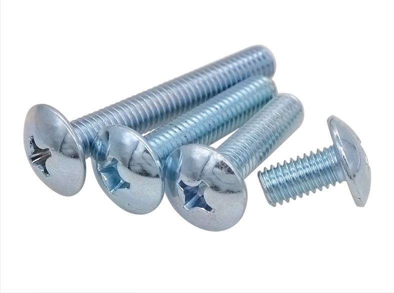 Zinc Plated Steel Cross Recessed Drive Mushroom Head Screws Zinc Plated Steel Extra-Wide Truss Head Phillips Screws