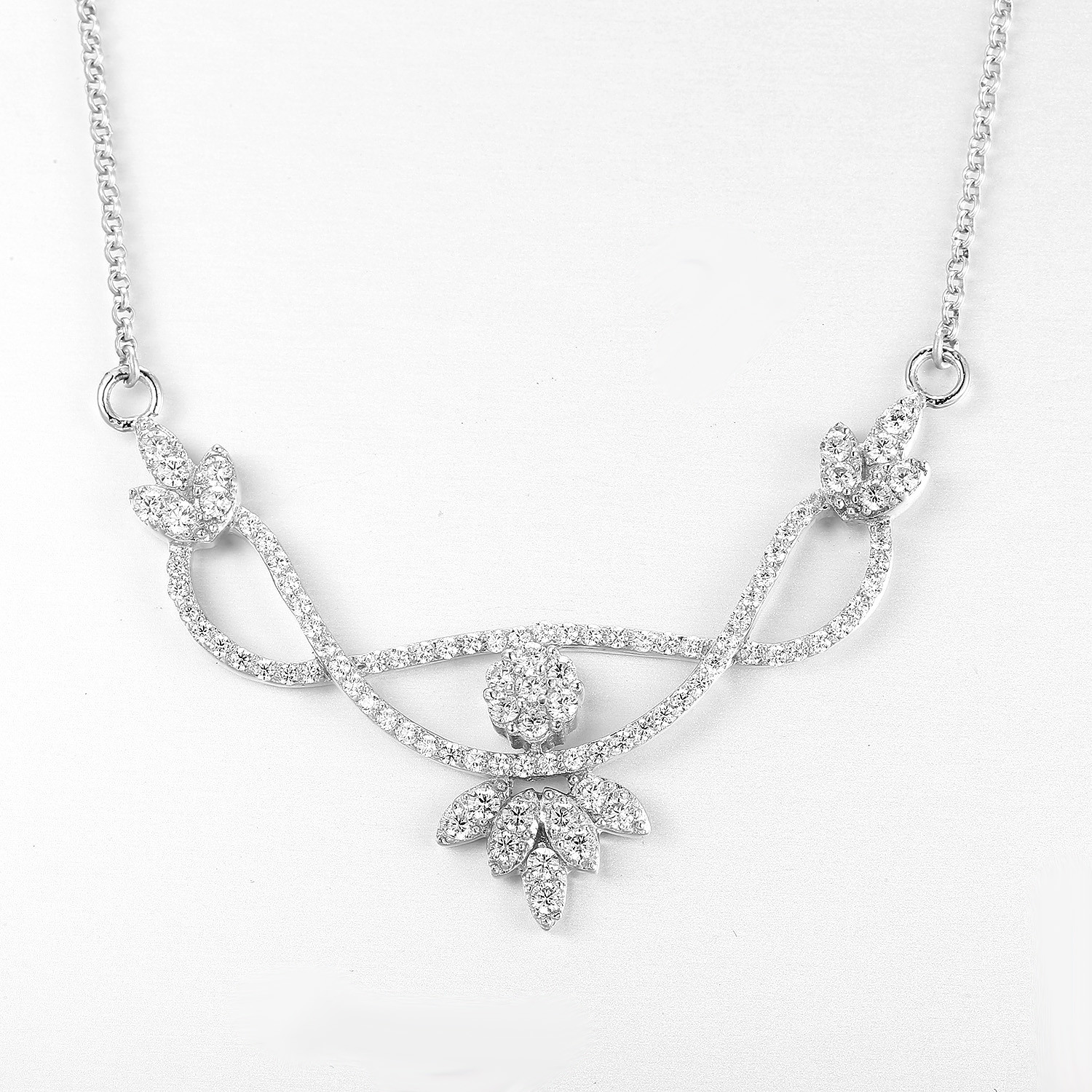 Double Lines 925 Sterling Silver Necklaces 5.03g Pure Silver Kundan Jewellery