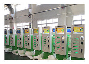 Free Standing Cell Phone Charging Kiosk Lockers with Hotspot Wifi Network Advertisement Function