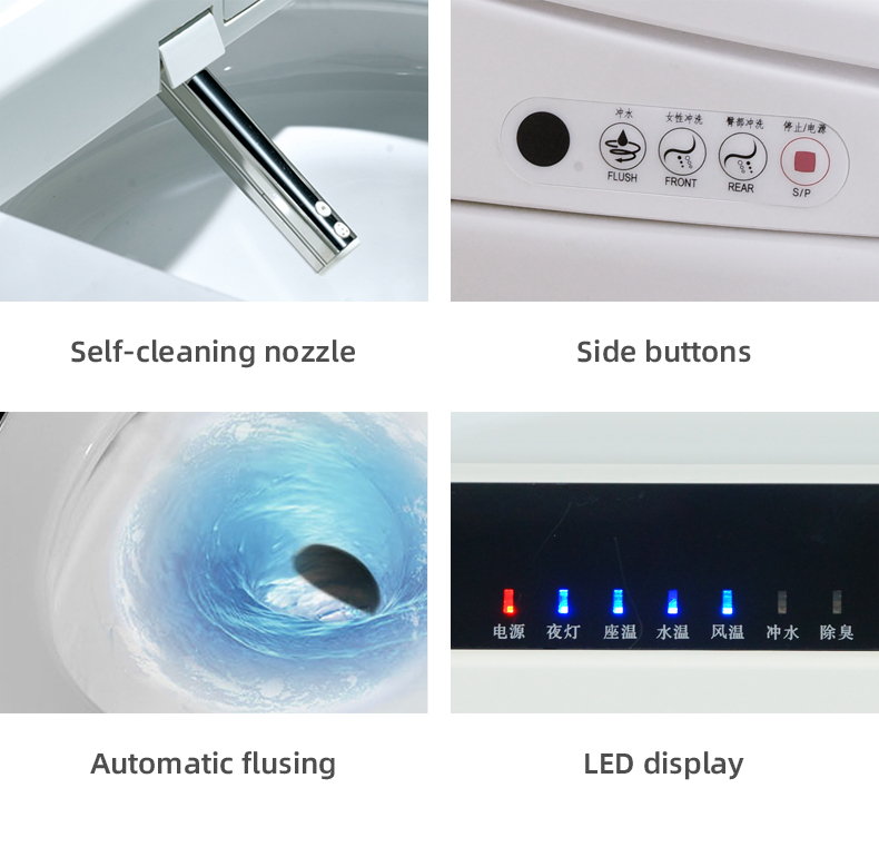 One Piece Ceramic Electronic Intelligent Toilet , Integrated Electric Toilet