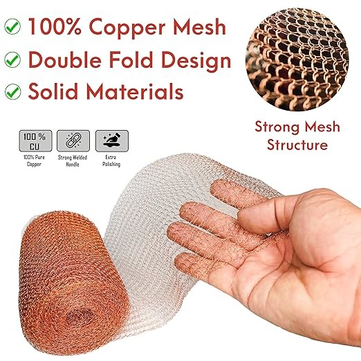 Customized Hole Size Copper Rodent Mesh With 40 Mesh Size And Anti Serrations