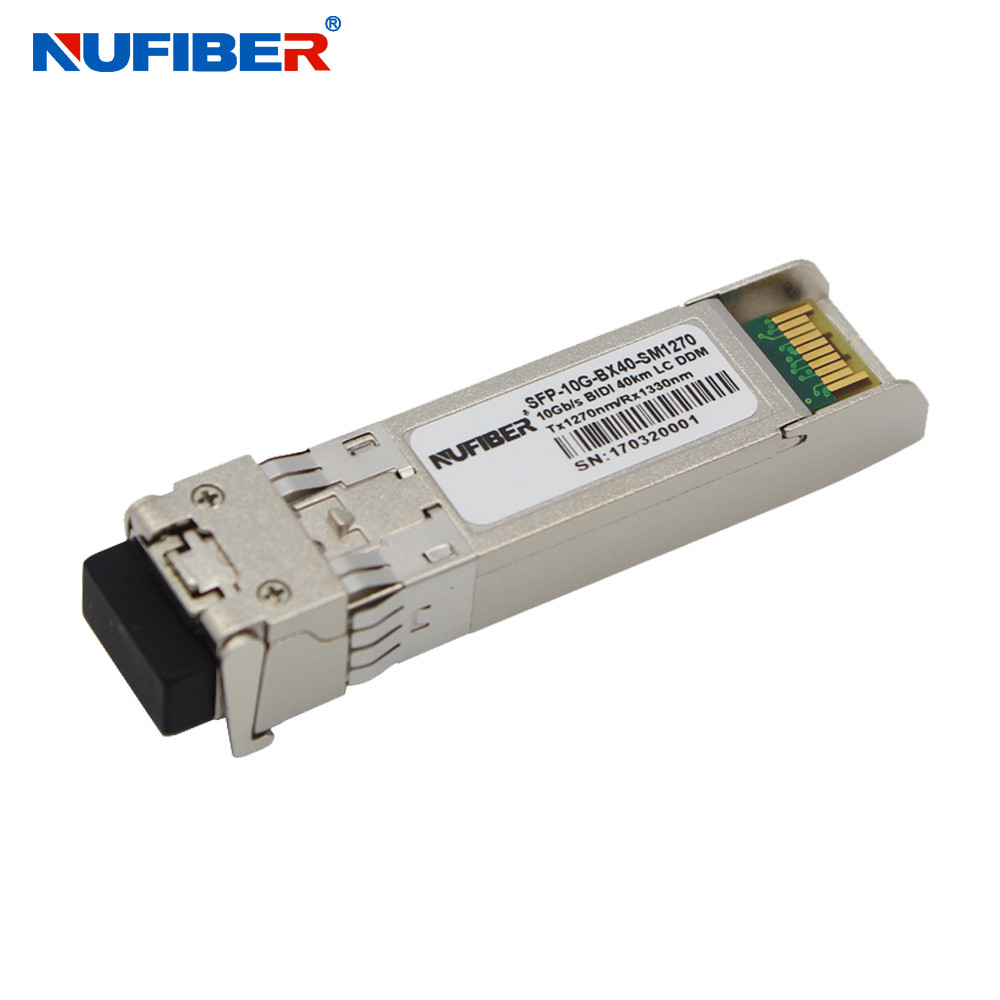 1270 / 1330nm TX RX 20km 10G SFP Module , WDM Single Mode 10G SFP Bidi Transceiver