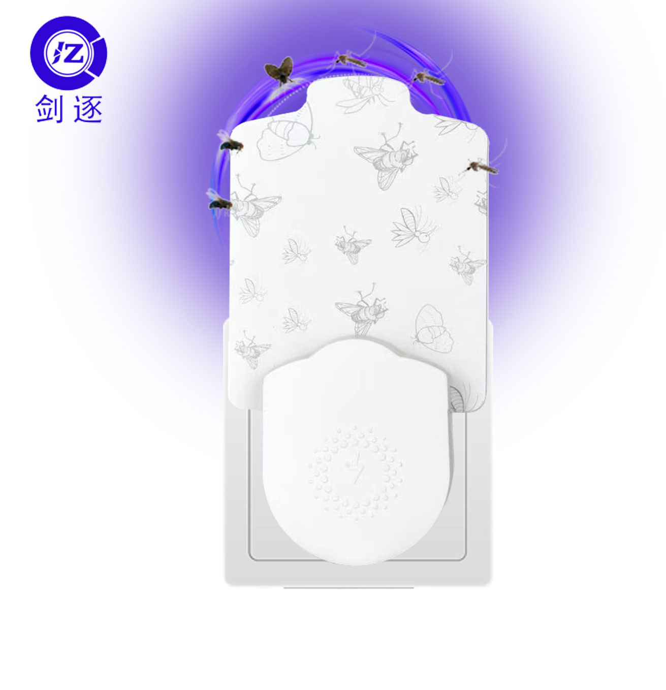 JZ New Arrival Indoor UV Light Human Harless Plug in Sticky Bug Zapper Mosquito Killing Glue Trapper for Indoor