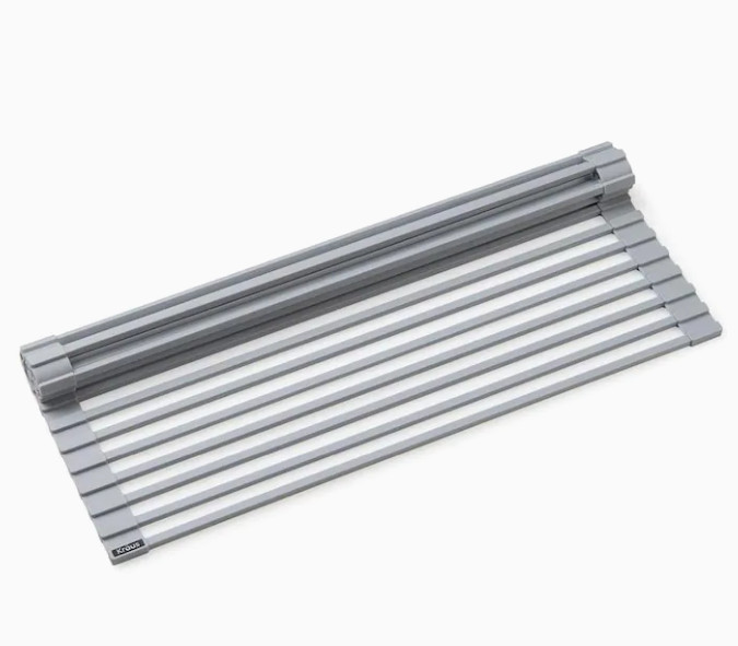 Multipurpose Rolling Dish Drying Rack 12.7In X 20.5In Silicone Sink Mat
