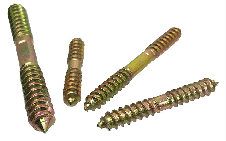 Carbon Steel Class 4.8 Zinc Yellow Plated Black Double Head Hanger Bolt With Wood Thread