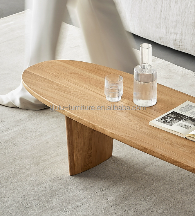Modern Nordic Wood Coffee Table for Living Room without Folding in Walnut Color
